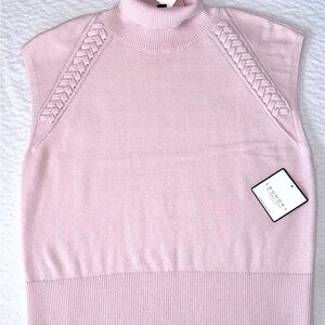 Laundry By Shelli Segal Light Pink Sleeveless Turtleneck Sweater